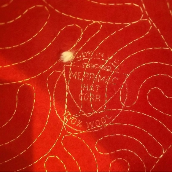 VINTAGE Wool Angora Bucket Hat Gatsby Flapper Costume Grandma Core Red Embroider - Picture 15 of 16